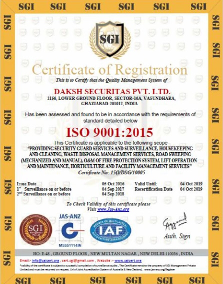 Daksh Securitas ISO Certificate-Daksh Securitas